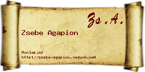 Zsebe Agapion névjegykártya